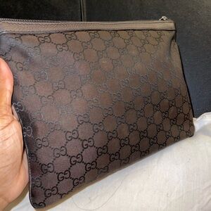 Gucci GG Canvas Clutch Bag 339556 Brown